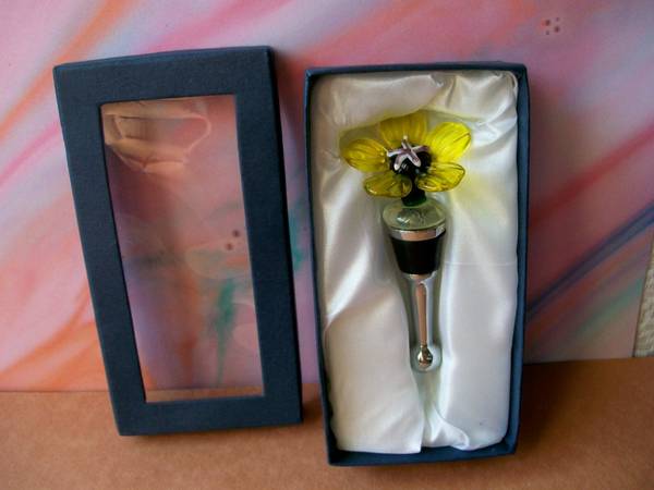 Art Glass Flower Wine Stopper 1