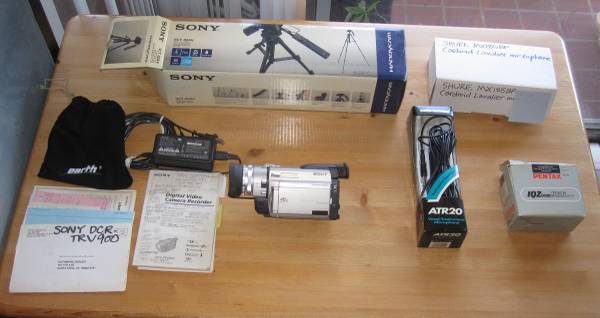 Sony tripod 928 Pentax camera Shure microphone audio-visual gear 1