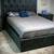 Gray tufted leather queen size Bedframe 2 thumbnail