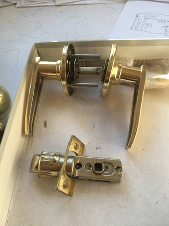 New Brass Door Handle set-$15. 1