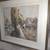 Etching: Antique Lge Framed French Village Scene signed/titled 3 thumbnail