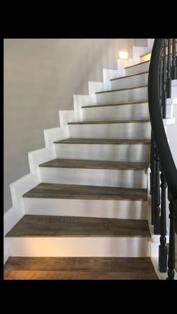 Baseboard and  vinyl plank install 1