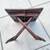 21" antique Mission folding tiger oak wood side table bistro card game 9 thumbnail