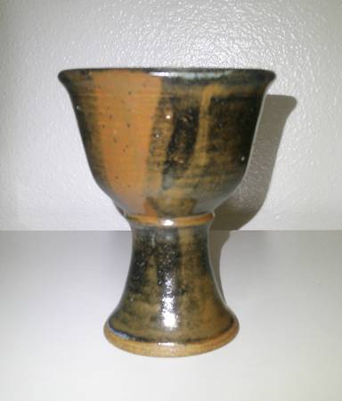 Unique Brown and Black Ceramic Chalice 1