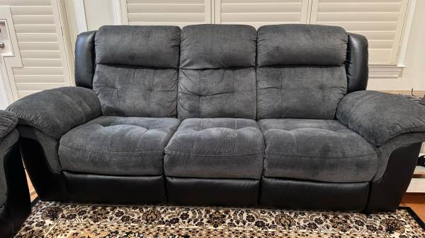 Sofa & Loveseat Reclining Set – Fabric & Leather 1