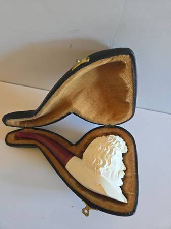 Meershaum Pipe with Case - Seaman's Face 1