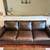 Brown Italian Leather Three-Cushion Sofa - Like New 1 thumbnail