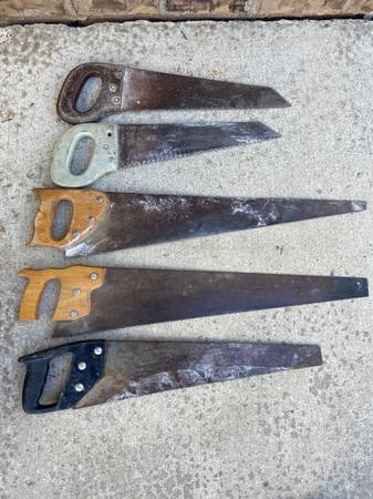 Assorted wood saws - all 5 for $10 1