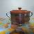 vtg GUERNSEY Casserole 8" Cooking Ware Stoneware Silver plate Holder 1 thumbnail