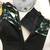 Vintage 1940's-1950's Black Chiffon & Aqua Blue Evening Gown - Size M 10 thumbnail