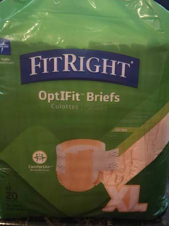 19 Size XL FitRight Adult Diapers 1