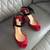 CHRISTIAN LOUBOUTIN Pansy sandals 85 Red Suede-Leather heels sandals size 36.5 5 thumbnail