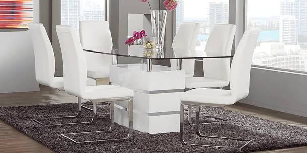 Tria White 7 Pc Rectangle Dining Room 1