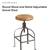 4 barstools - Round Wood And Metal Adjustable Swivel Stools 4 thumbnail