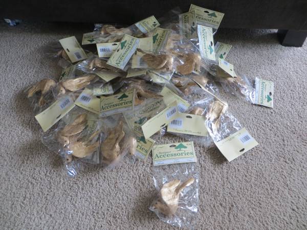 50 NEW 4" DOVE FLORAL PICKS - PACKAGED - GOLD COLOR 1