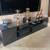 Modern Black Entertainment Center with Wall Mount, Storage, and Glass 3 thumbnail