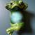 Green Porcelain 4.5" Laying on Back Frog Figurine 1 thumbnail