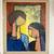 Vintage Mcm Abstract Painting of Man & Woman - Signed by Artist 1 thumbnail