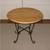 Like-New Mid-Century 24” Side Table - Pine & Ornamental Wrought Iron 1 thumbnail