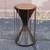 2 MCM Glass & Wood Brass Drum Hourglass Side Tables Rare 9 thumbnail