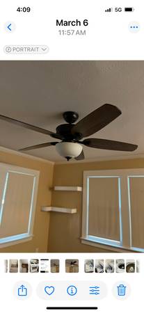 Hunter 52” Fan - Satin nickel with 5 reversible blades 1