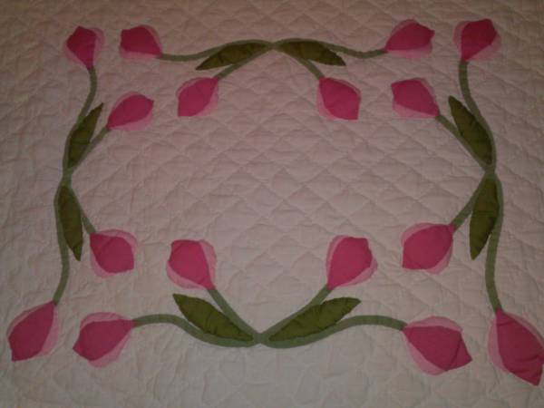 Heirloom Rosebud Handmade Queen/King Quilt 1