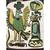 Mid Century Folk Art Painting Abstract Bird Theme 2 thumbnail