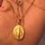18K Italian SOLID Yellow Gold Necklace with Virgin Mary (Madona) Penda 1 thumbnail