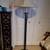 Floor Lamp- Dark Olive Fluted Metal Post, Off-White Shade, 63” Tall 1 thumbnail