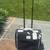 Rowallan of Scotland Black Nylon and White Leather Trim Travel Bag on Wheels- NE 1 thumbnail