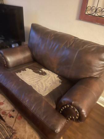 Large Faux Leather Sofa Chair 1