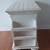 Vintage White Wicker nightstand, wooden, with drawer / magazine Rack 4 thumbnail