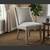 Luxury patterned fabric armless accent Chair, nailhead trim. Solid wood legs. Sm 1 thumbnail