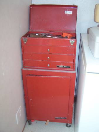 TEST RITE TOOL BOX SET with ASSORTED STUFF - ESTATE SALE ITE 1