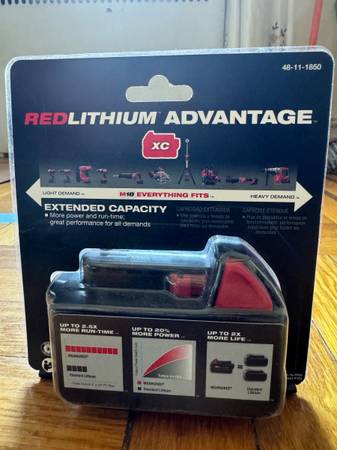Milwakee M18 XC 5.0 Red Lithium Battery.  Brand New , Sealed. - $100 (Brooklyn)63471422886401121