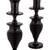 Antique ebony rosewood candlesticks wood pair 1 thumbnail