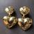 VINTAGE LARGE GOLD TONE PUFFY EARRINGS DBL HEART CLIP ON 2 1/4 x 1 1/2 1 thumbnail