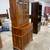 Vintage Geogre II styl bured wood yew wood 2 part bookcase and secretary desk 6 thumbnail