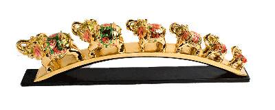 6 Elephants Crossing Bridge. Made of Brass like 1