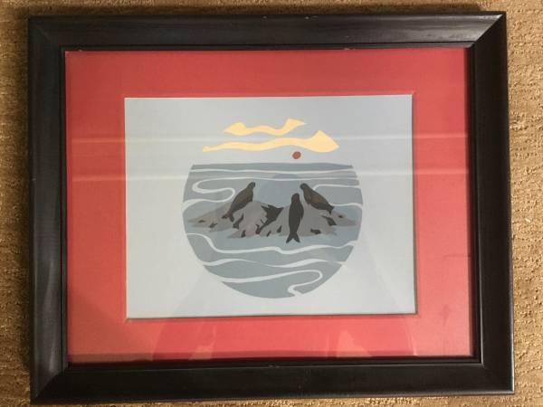Framed Seals Silkscreen Print 1