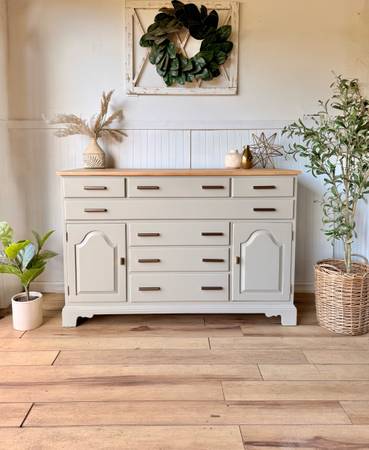 Refinished Solid Wood Buffet 1