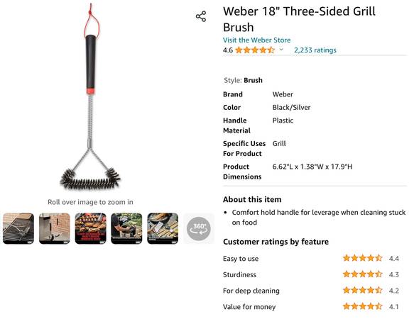 NEW Weber Barbecue Grill Brush 1