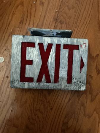 Vintage Mancave/Womancave Industrial EXIT Sign 1