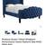 Gorgeous Brand New Queen Wingback Platform Bed in Tuffed Navy Blue -Victorian St 9 thumbnail
