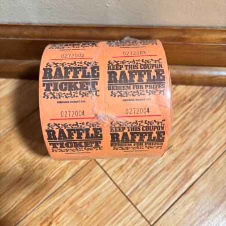 NEW/SEALED Roll of 1000 Raffle Tickets Marquee Style Double Stub 1