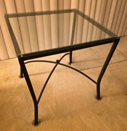 End Table - Black Iron & Glass 1