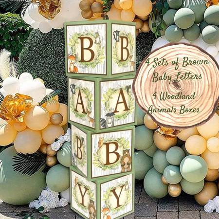 Baby Shower Decor - B A B Y boxes 1