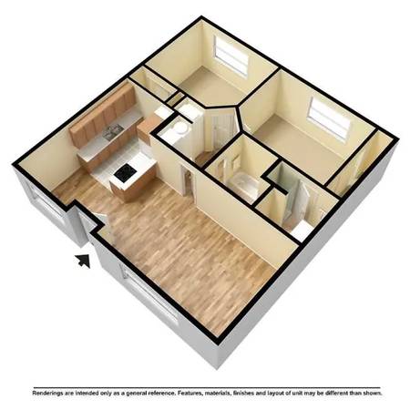 Spacious two bedroom, two bathroom 1