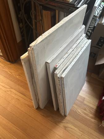 9 Stretched Canvasses Medium Sizes- a few painted over 1