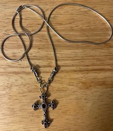 VINTAGE Ornate 18K/Sterling Cross 1